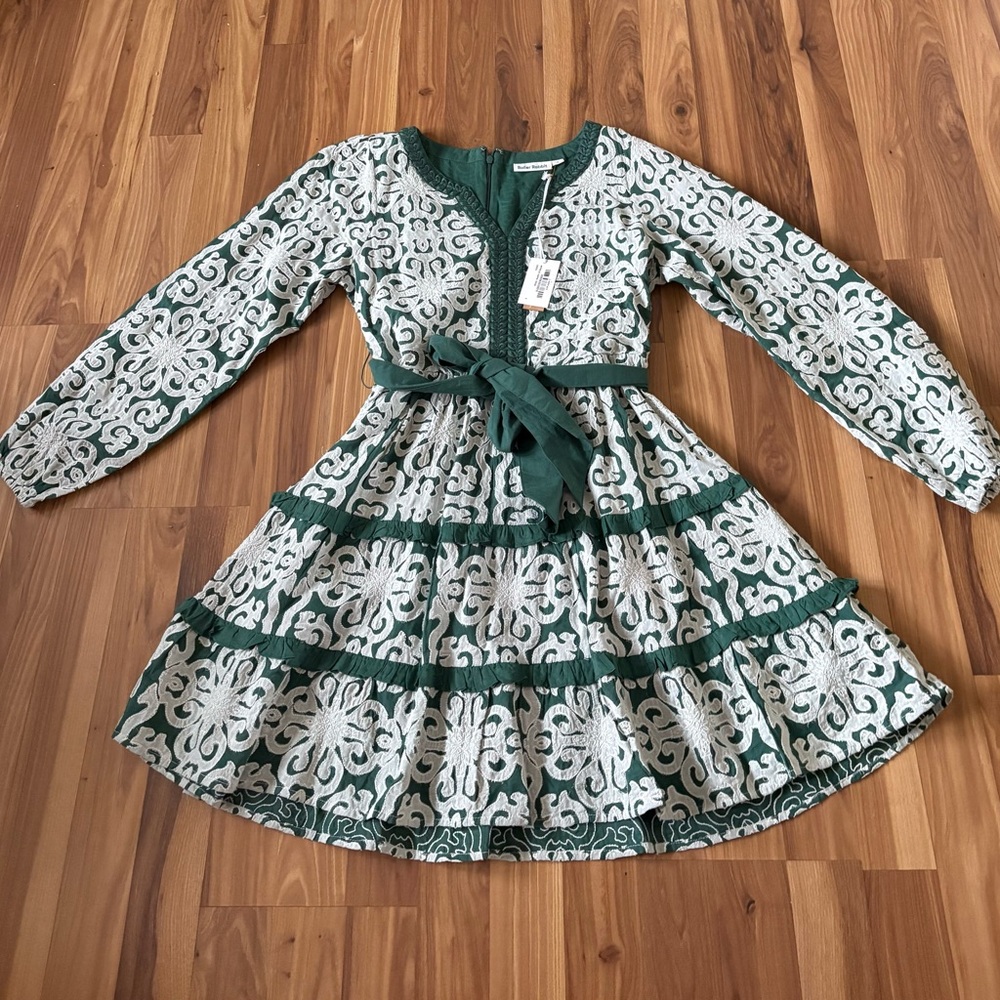 Roller Rabbit Green and White Patterned Dress